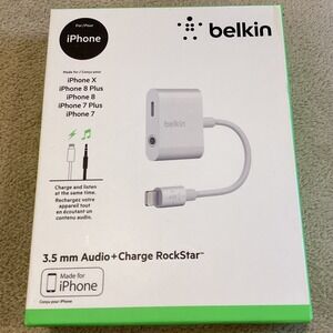 Belkin 3.5 mm Audio and Charge RockStar For iPhone, NIB